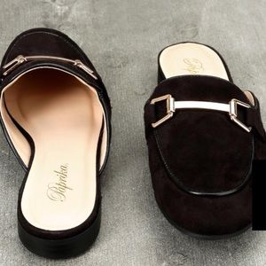 *SALE* BLACK SUEDE LOAFER SLIDES